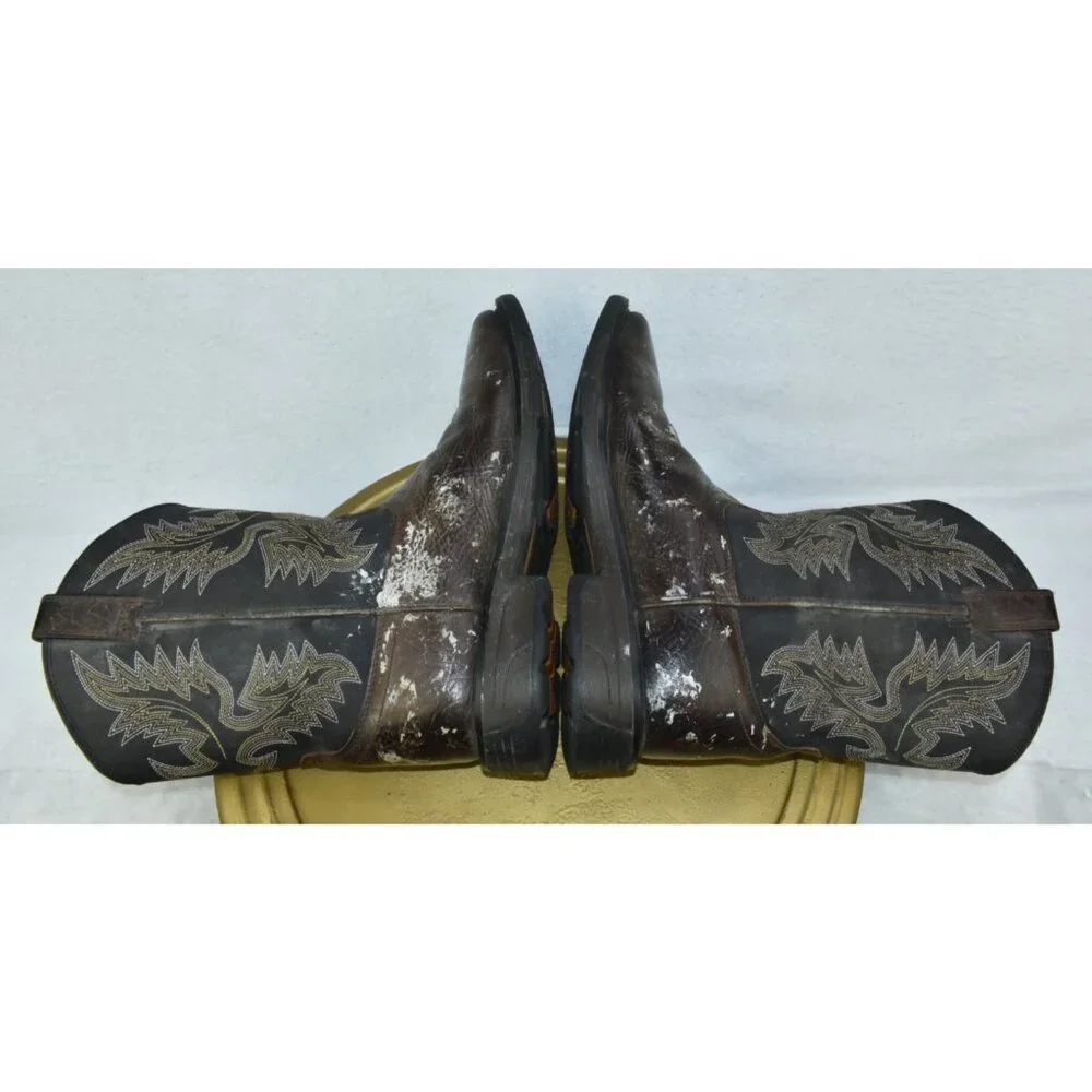 Ariat WorkHog Youth Boys Size 5 Wide‎ Square Toe Boots Bruin Brown -Flaws-